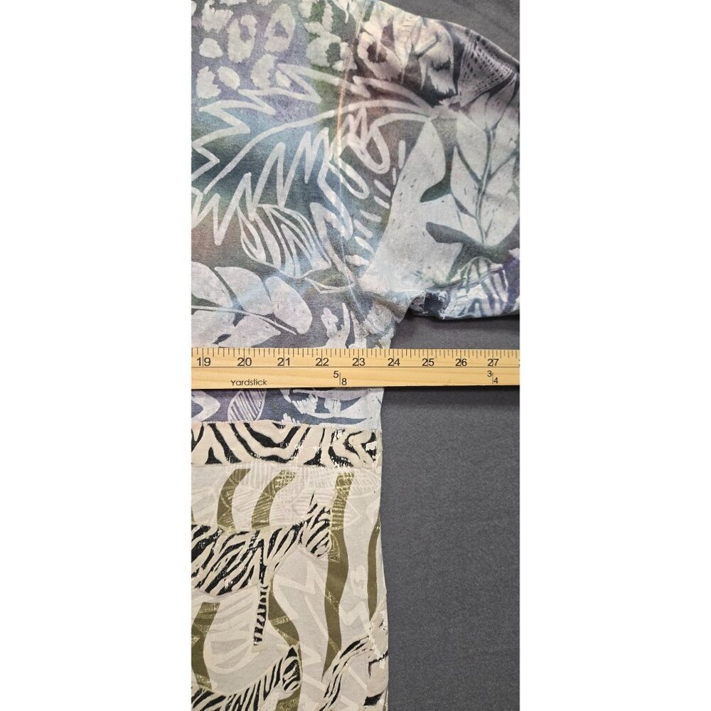 Vintage EZL Marcy n' Me Batik Eclectic Safari Painted All Over Print Graphic T-S - Picture 11 of 11